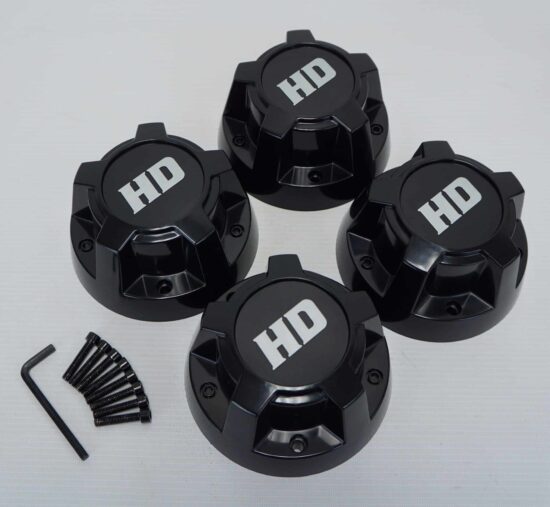 CC0007 – SGC Center Cap - Black color - Silver HD logo for 14" Rhino Wheels only