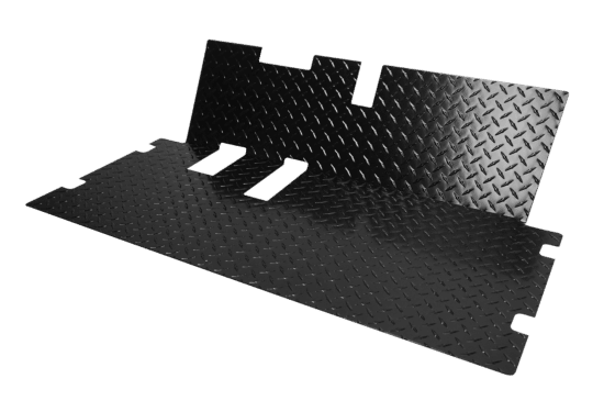 FCRX04 – SGC Black Powder Coat Aluminum Diamond Plate Floor Mat for EZGO RXV