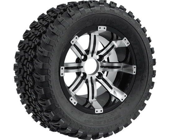 BNDL-TR1005-WH1016-CC0001-LN – SGC 10" Tempest Machined/Black Wheel - Aluminum Alloy / STEELENG 22"x11"-10" All Terrain Tire DOT approved