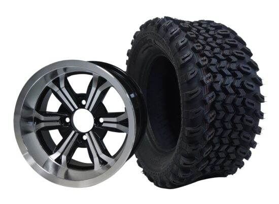 BNDL-TR1205-WH1240-CC0001-LN – SGC 12" Transformer Machined/Black Wheel - Aluminum Alloy / STEELENG 23″x10.5″-12″ All Terrain Tire