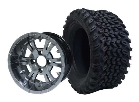 BNDL-TR1205-WH1246-CC0001-LN – SGC 12" Vampire Magnetic Wheel - Aluminum Alloy / STEELENG 23″x10.5″-12″ All Terrain Tire