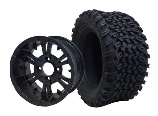 BNDL-TR1205-WH1247-CC0003-LN – SGC 12" Vampire Matte Black Wheel - Aluminum Alloy / STEELENG 23″x10.5″-12″ All Terrain Tire