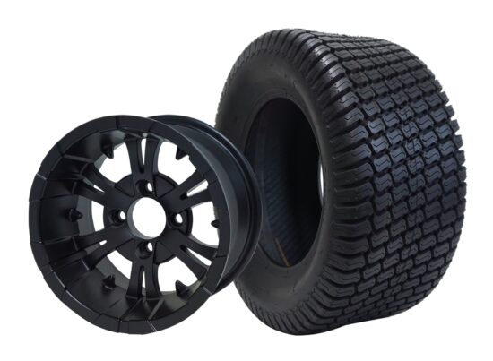 BNDL-TR1206-WH1247-CC0003-LN – SGC 12" Vampire Matte Black Wheel - Aluminum Alloy / STEELENG 23″x10.5″-12″ Turf Tire