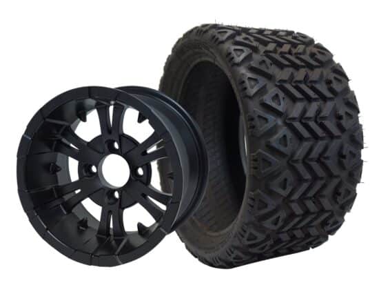 BNDL-TR1207-WH1247-CC0003-LN – SGC 12" Vampire Matte Black Wheel - Aluminum Alloy / STEELENG 20″x10″-12″ All Terrain Tire DOT approved
