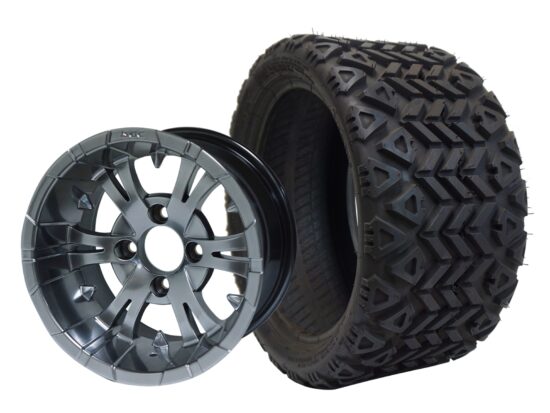 BNDL-TR1208-WH1246-CC0001-LN – SGC 12" Vampire Magnetic Wheel - Aluminum Alloy / STEELENG 18″x8.5″-12″ All-Terrain Tire DOT approved