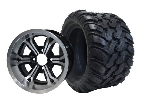 BNDL-TR1209-WH1240-CC0001-LN – SGC 12" Transformer Machined/Black Wheel - Aluminum Alloy / STEELENG 22″x11″-12″ Mud Terrain / All Terrain Tire DOT Approved