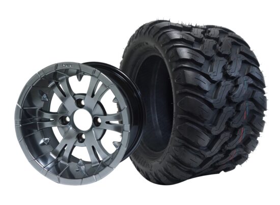 BNDL-TR1209-WH1246-CC0001-LN – SGC 12" Vampire Magnetic Wheel - Aluminum Alloy / STEELENG 22″x11″-12″ Mud Terrain / All Terrain Tire DOT Approved
