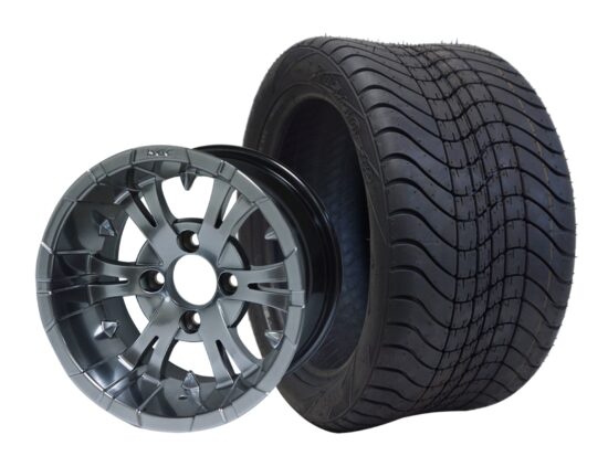 BNDL-TR1211-WH1246-CC0001-LN – SGC 12" Vampire Magnetic Wheel - Aluminum Alloy / STEELENG 215/40-12 Low Profile Tire DOT Approved
