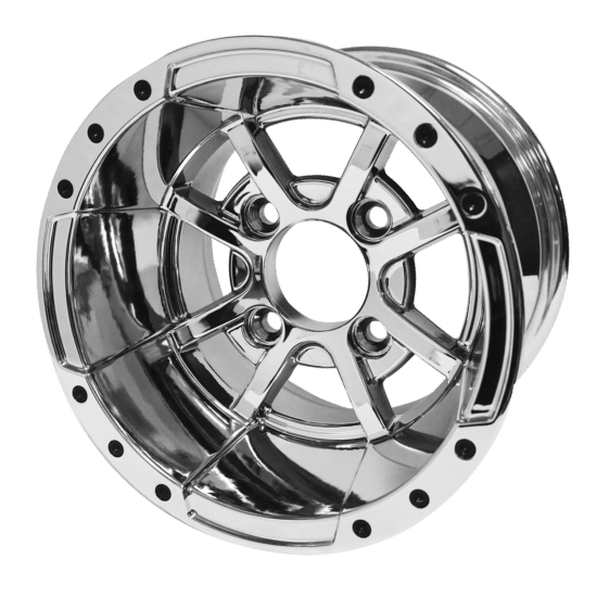 BNDL-TR1001-WH1013-CC0001-LN – SGC 10" Storm Trooper Chrome Wheel - Aluminum Alloy / STEELENG 18"x8.5"-10" (205/50-10) GECKO Street Tire - Image 5