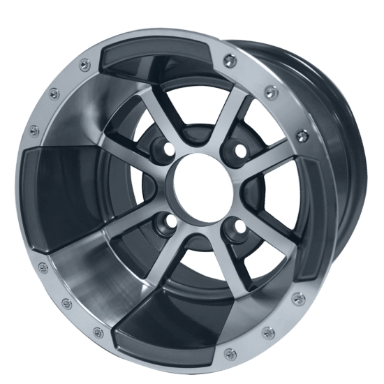 BNDL-TR1004-WH1014-CC0001-LN – SGC 10" Storm Trooper Machined/Gunmetal Wheel - Aluminum Alloy / STEELENG 18"x9"-10" STINGER All Terrain Tire DOT approved - Image 4