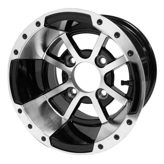 BNDL-TR1004-WH1015-CC0001-LN – SGC 10" Storm Trooper Machined/Black Wheel - Aluminum Alloy / STEELENG 18"x9"-10" STINGER All Terrain Tire DOT approved - Image 4