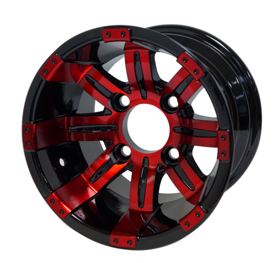 BNDL-TR1004-WH1018-CC0005-LN – SGC 10" Tempest Red/Black Wheel - Aluminum Alloy / STEELENG 18"x9"-10" STINGER All Terrain Tire DOT approved - Image 4