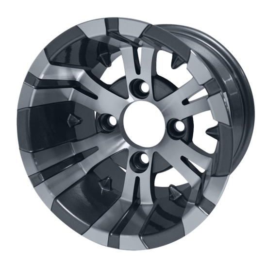 BNDL-TR1004-WH1021-CC0001-LN – SGC 10" Vampire Machined/Gunmetal Wheel - Aluminum Alloy / STEELENG 18"x9"-10" STINGER All Terrain Tire DOT approved - Image 4