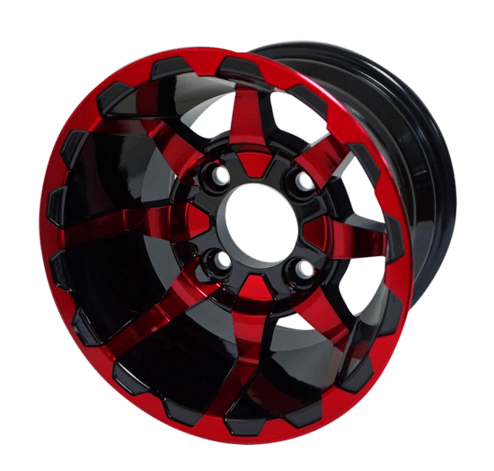 BNDL-TR1004-WH1026-CC0005-LN – SGC 10" Vortex Red/Black Wheel - Aluminum Alloy / STEELENG 18"x9"-10" STINGER All Terrain Tire DOT approved - Image 4