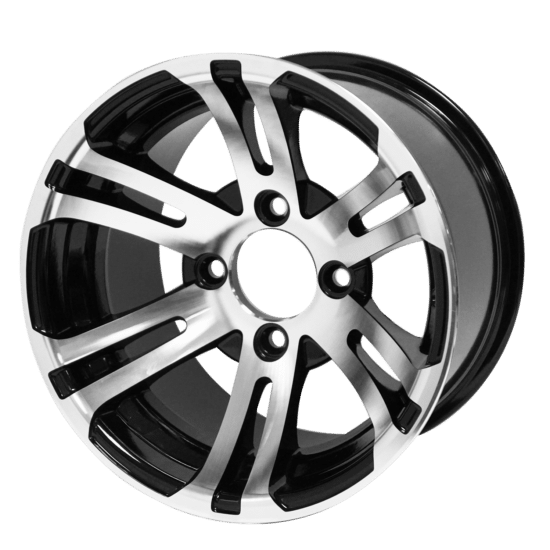 BNDL-TR1215-WH1202-CC0001-LN – SGC 12" Bulldog Machined/Black Wheel - Aluminum Alloy / STEELENG 23”x10.5”-12” HELLFIRE Street Tire DOT approved - Image 3