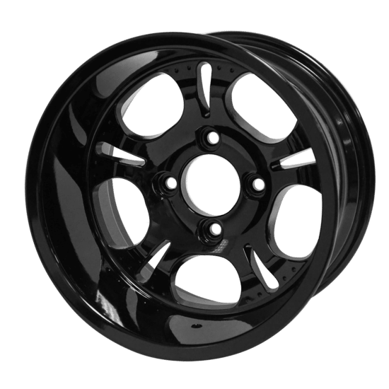 BNDL-TR1215-WH1203-CC0002-LN – SGC 12" Darkside Glossy Black Wheel - Aluminum Alloy / STEELENG 23”x10.5”-12” HELLFIRE Street Tire DOT approved - Image 3