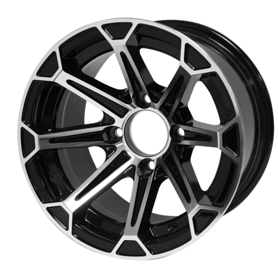 BNDL-TR1215-WH1204-CC0001-LN – SGC 12" Fang Machined/Black Wheel - Aluminum Alloy / STEELENG 23”x10.5”-12” HELLFIRE Street Tire DOT approved - Image 5