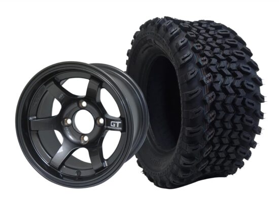 BNDL-TR1205-WH1211-CC0002-LN – SGC 12" GT Machined/Gunmetal Wheel - Aluminum Alloy / STEELENG 23″x10.5″-12″ All Terrain Tire