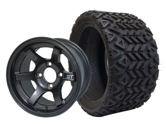 BNDL-TR1207-WH1211-CC0002-LN – SGC 12" GT Machined/Gunmetal Wheel - Aluminum Alloy / STEELENG 20″x10″-12″ All Terrain Tire DOT approved