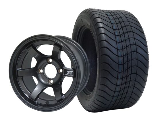 BNDL-TR1213-WH1211-CC0002-LN – SGC 12" GT Machined/Gunmetal Wheel - Aluminum Alloy / STEELENG 215/50-12 Comfort Ride Street Tire DOT Approved