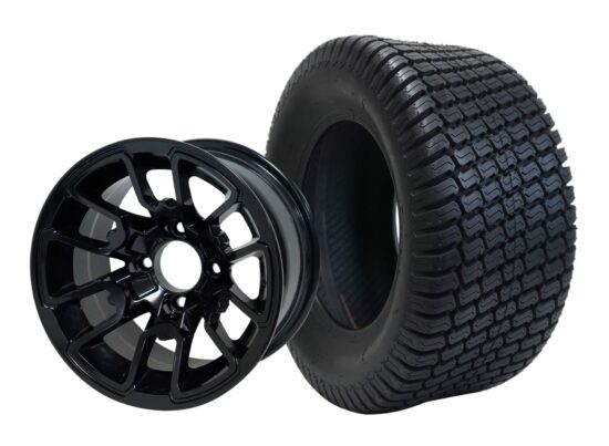 BNDL-TR1206-WH1214-CC0002-LN – SGC 12" Lizard Glossy Black Wheel - Aluminum Alloy / STEELENG 23″x10.5″-12″ Turf Tire