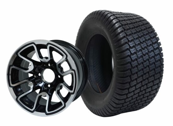 BNDL-TR1206-WH1215-CC0001-LN – SGC 12" Lizard Machined/Black Wheel - Aluminum Alloy / STEELENG 23″x10.5″-12″ Turf Tire