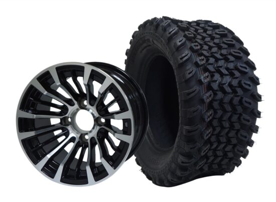 BNDL-TR1205-WH1216-CC0001-LN – SGC 12" Matador Machined/Black Wheel - Aluminum Alloy / STEELENG 23″x10.5″-12″ All Terrain Tire