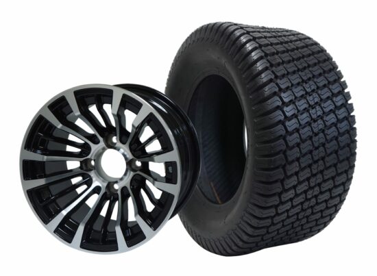 BNDL-TR1206-WH1216-CC0001-LN – SGC 12" Matador Machined/Black Wheel - Aluminum Alloy / STEELENG 23″x10.5″-12″ Turf Tire