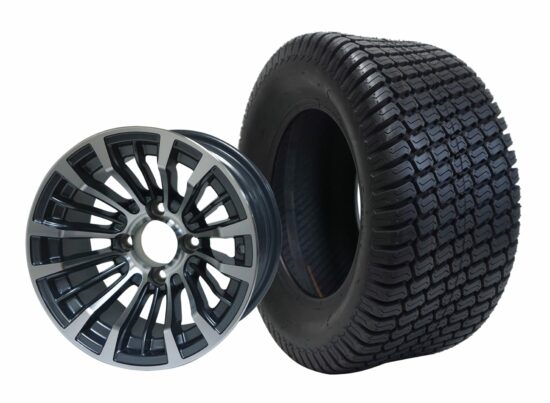 BNDL-TR1206-WH1219-CC0001-LN – SGC 12" Matador Machined/Gunmetal Wheel - Aluminum Alloy / STEELENG 23″x10.5″-12″ Turf Tire
