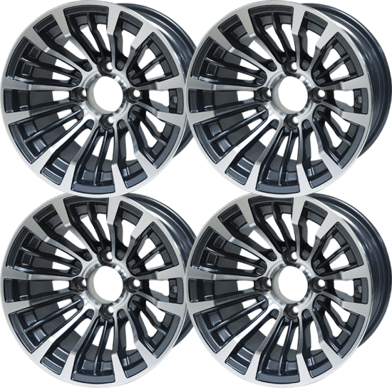 BNDL-WH1219 – SGC 12" Matador Machined/Gunmetal Wheel - Aluminum Alloy (SET OF 4)