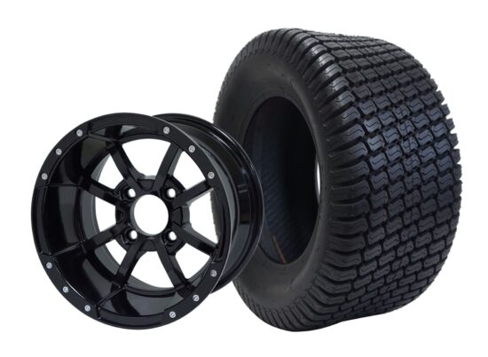 BNDL-TR1206-WH1230-CC0002-LN – SGC 12" Storm Trooper Glossy Black Wheel - Aluminum Alloy / STEELENG 23″x10.5″-12″ Turf Tire