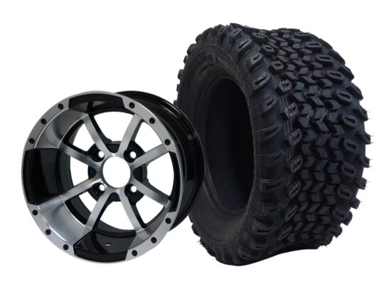 BNDL-TR1205-WH1231-CC0001-LN – SGC 12" Storm Trooper Machined/Black Wheel - Aluminum Alloy / STEELENG 23″x10.5″-12″ All Terrain Tire