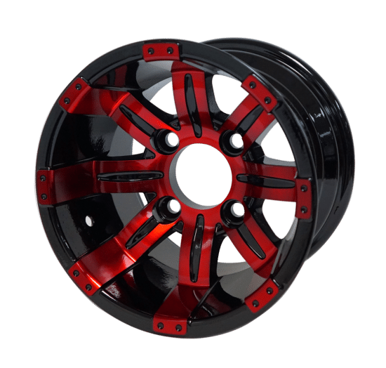 BNDL-TR1281-WH1235-CC0001-LN – SGC 12" Tempest Red/Black Wheel - Aluminum Alloy / STEELENG 22″x10.5″-12″ QH AT AURORA tire - Image 5