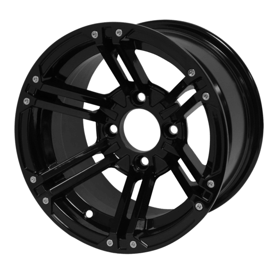 BNDL-TR1215-WH1236-CC0002-LN – SGC 12" Terminator Glossy Black Wheel - Aluminum Alloy / STEELENG 23”x10.5”-12” HELLFIRE Street Tire DOT approved - Image 5