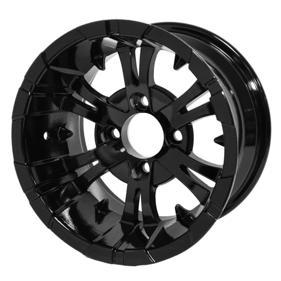 BNDL-TR1215-WH1242-CC0002-LN – SGC 12" Vampire Glossy Black Wheel - Aluminum Alloy / STEELENG 23”x10.5”-12” HELLFIRE Street Tire DOT approved - Image 5