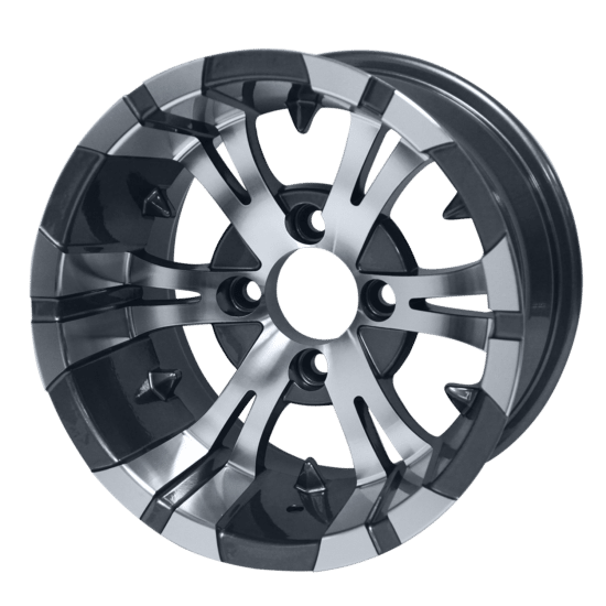 BNDL-TR1215-WH1244-CC0001-LN – SGC 12" Vampire Gunmetal Wheel - Aluminum Alloy / STEELENG 23”x10.5”-12” HELLFIRE Street Tire DOT approved - Image 5