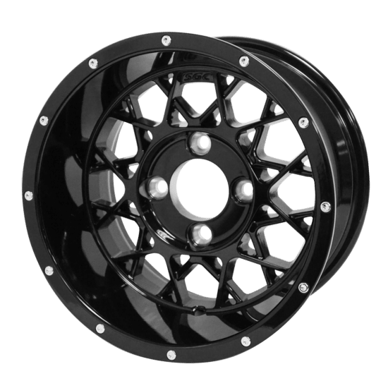 BNDL-TR1215-WH1250-CC0002-LN – SGC 12" Venom Glossy Black Wheel - Aluminum Alloy / STEELENG 23”x10.5”-12” HELLFIRE Street Tire DOT approved - Image 5