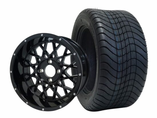 BNDL-TR1213-WH1250-CC0002-LN – SGC 12" Venom Glossy Black Wheel - Aluminum Alloy / STEELENG 215/50-12 Comfort Ride Street Tire DOT Approved