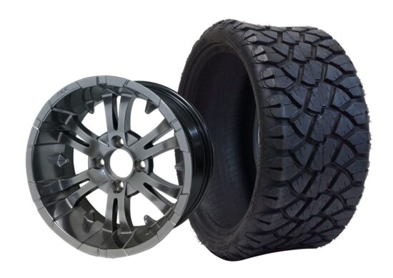 BNDL-TR1402-WH1416-CC0001-LN – SGC 14" Vampire Magnetic Wheel - Aluminum Alloy / STEELENG 20"x8.5"-14" STINGER Hybrid AT Tire DOT approved