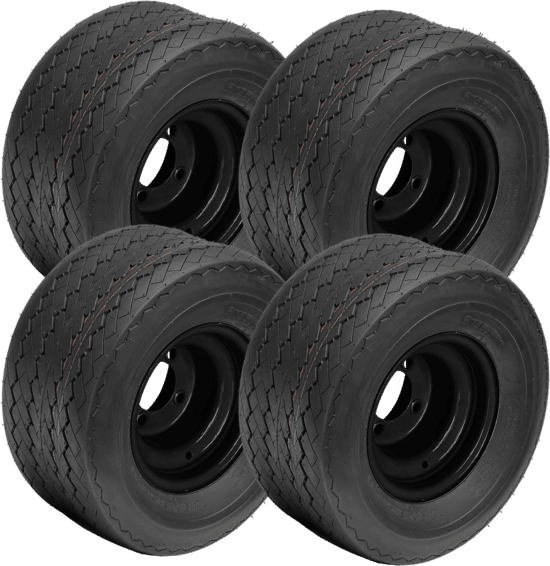 WT0801 – ASSEMBLED WHEEL/TIRES-18"x8.5"x8" BLACK STEEL WHEEL-SAWTOOTH P509 (SET OF 4)