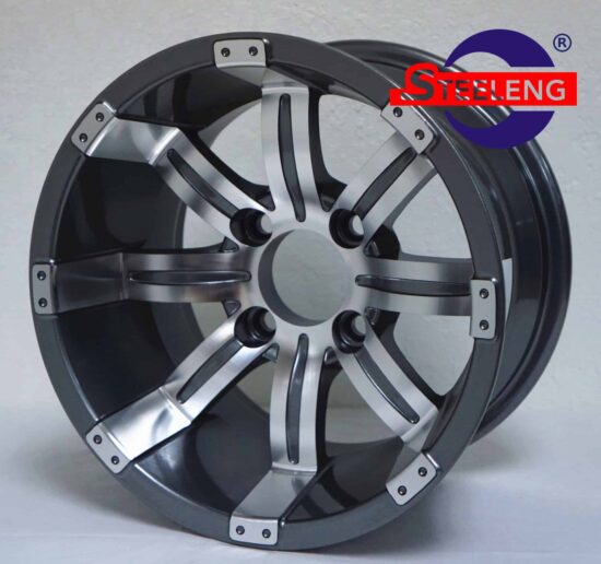 BNDL-WH1233 – SGC 12" Tempest Machined/Gunmetal Wheel - Aluminum Alloy (SET OF 4)