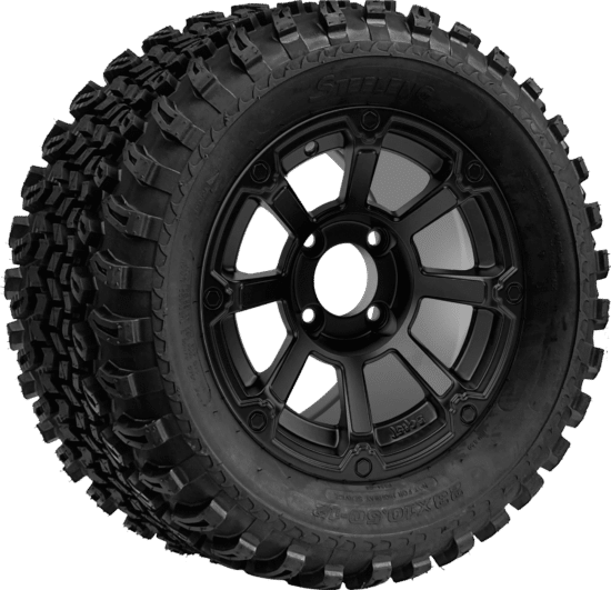 BNDL-TR1205-WH1262-CC0024-LN - SGC 12" Cyclops Matte Black Wheel - Aluminum Alloy / STEELENG 23″x10.5″-12″ All Terrain Tire