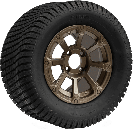 BNDL-TR1206-WH1263-CC0026-LN - SGC 12" Cyclops Bronze Wheel - Aluminum Alloy / STEELENG 23″x10.5″-12″ Turf Tire