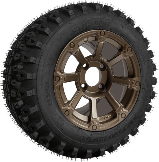 BNDL-TR1280-WH1263-CC0026-LN - SGC 12" Cyclops Bronze Wheel - Aluminum Alloy / STEELENG 23″x10.5″-12″ QH All Terrain Tire