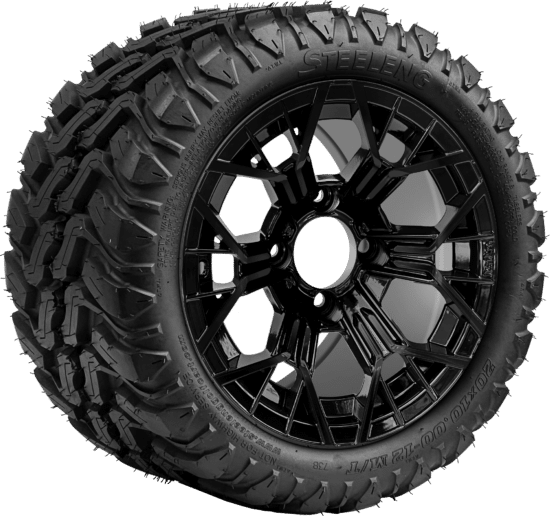 BNDL-TR1202-WH1268-CC0027-LN - SGC 12" Mantis Glossy Black Wheel - Aluminum Alloy / STEELENG 20″x10″-12″ Mud Terrain Tire