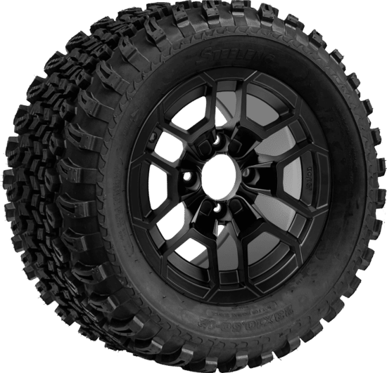 BNDL-TR1205-WH1273-CC0024-LN - SGC 12" Talon Matte Black Wheel - Aluminum Alloy / STEELENG 23″x10.5″-12″ All Terrain Tire