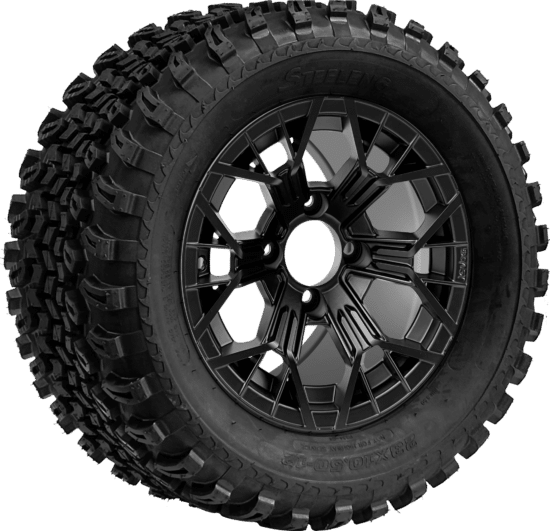 BNDL-TR1205-WH1276-CC0024-LN - SGC 12" Mantis Matte Black Wheel - Aluminum Alloy / STEELENG 23″x10.5″-12″ All Terrain Tire