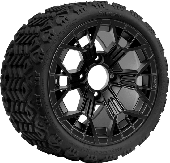 BNDL-TR1208-WH1276-CC0024-LN - SGC 12" Mantis Matte Black Wheel - Aluminum Alloy / STEELENG 18″x8.5″-12″ All-Terrain Tire DOT approved