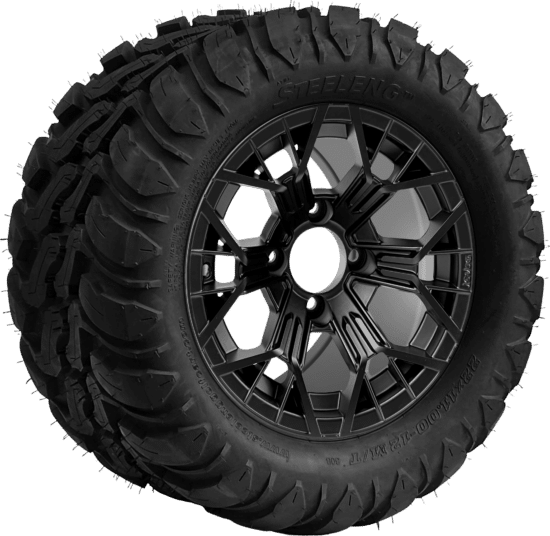 BNDL-TR1209-WH1276-CC0024-LN - SGC 12" Mantis Matte Black Wheel - Aluminum Alloy / STEELENG 22″x11″-12″ Mud Terrain / All Terrain Tire DOT Approved