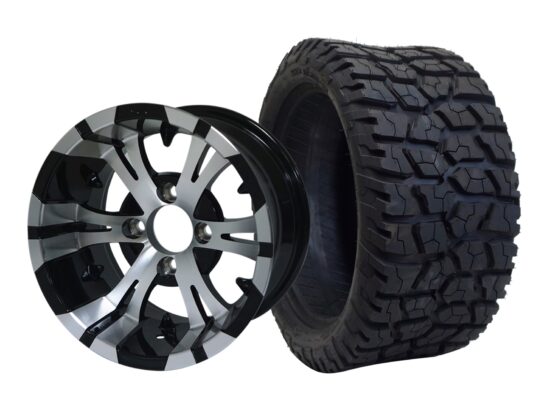 BNDL-TR1502-WH1501-CC0001-LN – SGC 15" Vampire Machined/Black Wheel - Aluminum Alloy /  STEELENG 23"x10"-15" GATOR Hybrid AT Tire DOT approved